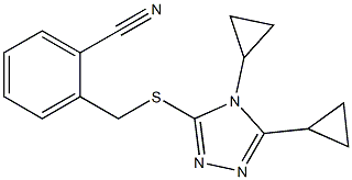 2-{[(4,5-dicyclopropyl-4H-1,2,4-triazol-3-yl)sulfanyl]methyl}benzonitrile Struktur