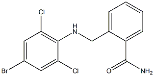 2-{[(4-bromo-2,6-dichlorophenyl)amino]methyl}benzamide Struktur