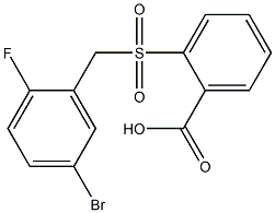 2-{[(5-bromo-2-fluorophenyl)methane]sulfonyl}benzoic acid Struktur