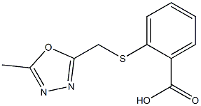 2-{[(5-methyl-1,3,4-oxadiazol-2-yl)methyl]sulfanyl}benzoic acid Struktur