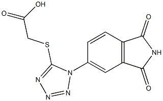 2-{[1-(1,3-dioxo-2,3-dihydro-1H-isoindol-5-yl)-1H-1,2,3,4-tetrazol-5-yl]sulfanyl}acetic acid Struktur