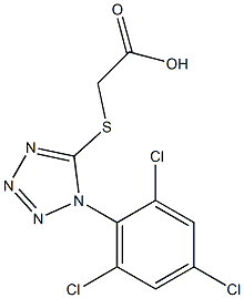 2-{[1-(2,4,6-trichlorophenyl)-1H-1,2,3,4-tetrazol-5-yl]sulfanyl}acetic acid Struktur