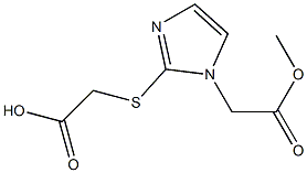 2-{[1-(2-methoxy-2-oxoethyl)-1H-imidazol-2-yl]sulfanyl}acetic acid Struktur