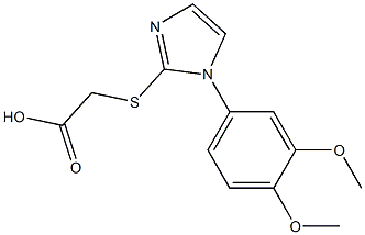 2-{[1-(3,4-dimethoxyphenyl)-1H-imidazol-2-yl]sulfanyl}acetic acid Struktur