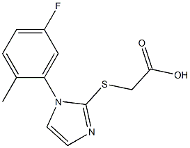 2-{[1-(5-fluoro-2-methylphenyl)-1H-imidazol-2-yl]sulfanyl}acetic acid Struktur