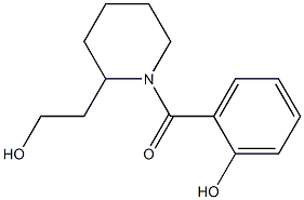 2-{[2-(2-hydroxyethyl)piperidin-1-yl]carbonyl}phenol Struktur