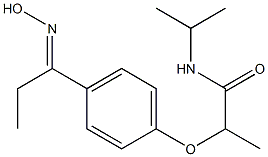 2-{4-[1-(hydroxyimino)propyl]phenoxy}-N-(propan-2-yl)propanamide Struktur