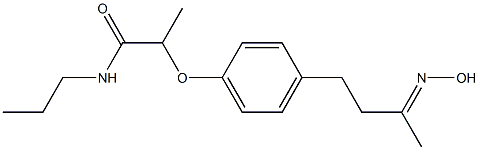 2-{4-[3-(hydroxyimino)butyl]phenoxy}-N-propylpropanamide Struktur