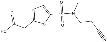 2-{5-[(2-cyanoethyl)(methyl)sulfamoyl]thiophen-2-yl}acetic acid Struktur