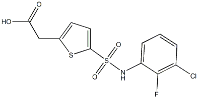 2-{5-[(3-chloro-2-fluorophenyl)sulfamoyl]thiophen-2-yl}acetic acid Struktur