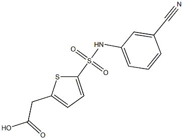 2-{5-[(3-cyanophenyl)sulfamoyl]thiophen-2-yl}acetic acid Struktur