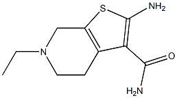 2-amino-6-ethyl-4,5,6,7-tetrahydrothieno[2,3-c]pyridine-3-carboxamide Struktur