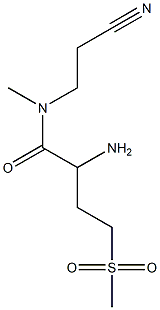 2-amino-N-(2-cyanoethyl)-4-methanesulfonyl-N-methylbutanamide Struktur