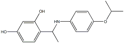 4-(1-{[4-(propan-2-yloxy)phenyl]amino}ethyl)benzene-1,3-diol Struktur