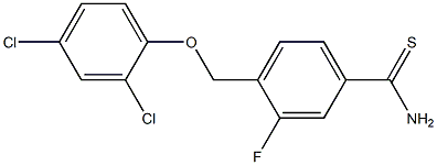 4-(2,4-dichlorophenoxymethyl)-3-fluorobenzene-1-carbothioamide Struktur