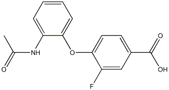 4-(2-acetamidophenoxy)-3-fluorobenzoic acid Struktur