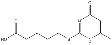 5-[(6-methyl-4-oxo-1,4-dihydropyrimidin-2-yl)sulfanyl]pentanoic acid Struktur