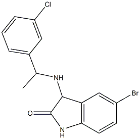 5-bromo-3-{[1-(3-chlorophenyl)ethyl]amino}-2,3-dihydro-1H-indol-2-one Struktur