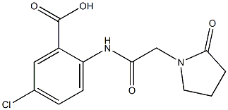 5-chloro-2-[2-(2-oxopyrrolidin-1-yl)acetamido]benzoic acid Struktur