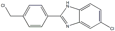 5-chloro-2-[4-(chloromethyl)phenyl]-1H-1,3-benzodiazole Struktur