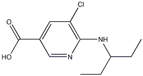 5-chloro-6-(pentan-3-ylamino)pyridine-3-carboxylic acid Struktur