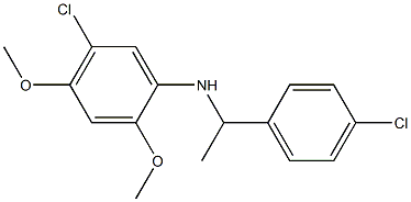 5-chloro-N-[1-(4-chlorophenyl)ethyl]-2,4-dimethoxyaniline Struktur