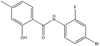 N-(4-bromo-2-fluorophenyl)-2-hydroxy-4-methylbenzamide Struktur