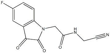 N-(cyanomethyl)-2-(5-fluoro-2,3-dioxo-2,3-dihydro-1H-indol-1-yl)acetamide Struktur