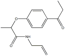 N-(prop-2-en-1-yl)-2-(4-propanoylphenoxy)propanamide Struktur