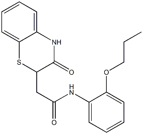 2-(3-oxo-3,4-dihydro-2H-1,4-benzothiazin-2-yl)-N-(2-propoxyphenyl)acetamide Struktur