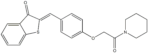 2-{4-[2-oxo-2-(1-piperidinyl)ethoxy]benzylidene}-1-benzothiophen-3(2H)-one Struktur