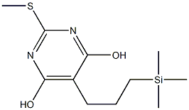 2-(methylsulfanyl)-5-[3-(trimethylsilyl)propyl]-4,6-pyrimidinediol Struktur