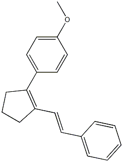 methyl 4-[2-(2-phenylvinyl)-1-cyclopenten-1-yl]phenyl ether Struktur