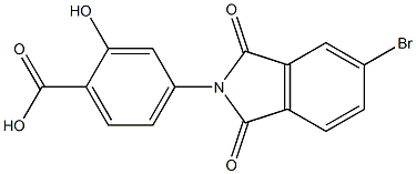 4-(5-bromo-1,3-dioxo-1,3-dihydro-2H-isoindol-2-yl)-2-hydroxybenzoic acid Struktur