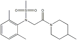 N-(2,6-dimethylphenyl)-N-[2-(4-methyl-1-piperidinyl)-2-oxoethyl]methanesulfonamide Struktur