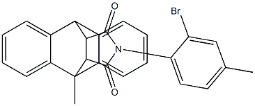 17-(2-bromo-4-methylphenyl)-1-methyl-17-azapentacyclo[6.6.5.0~2,7~.0~9,14~.0~15,19~]nonadeca-2,4,6,9,11,13-hexaene-16,18-dione Struktur