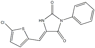 5-[(5-chlorothien-2-yl)methylene]-3-phenylimidazolidine-2,4-dione Struktur