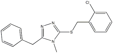 5-benzyl-4-methyl-4H-1,2,4-triazol-3-yl 2-chlorobenzyl sulfide Struktur