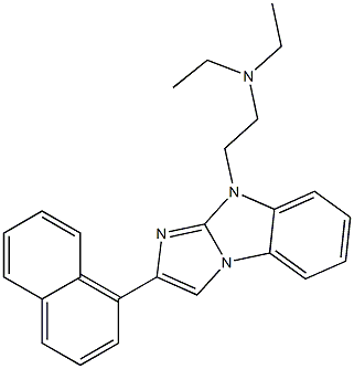 N,N-diethyl-2-[2-(1-naphthyl)-9H-imidazo[1,2-a]benzimidazol-9-yl]ethanamine Struktur