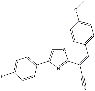 2-[4-(4-fluorophenyl)-1,3-thiazol-2-yl]-3-(4-methoxyphenyl)acrylonitrile Struktur