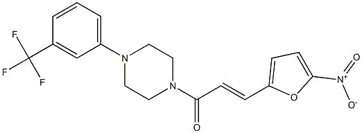 1-(3-{5-nitro-2-furyl}acryloyl)-4-[3-(trifluoromethyl)phenyl]piperazine Struktur