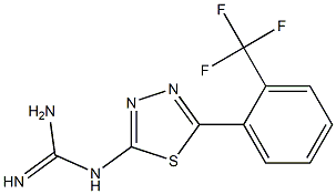 1-(5-(2-(trifluoromethyl)phenyl)-1,3,4-thiadiazol-2-yl)guanidine Struktur