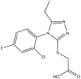 2-{[4-(2-chloro-4-fluorophenyl)-5-ethyl-4H-1,2,4-triazol-3-yl]sulfanyl}acetic acid Struktur