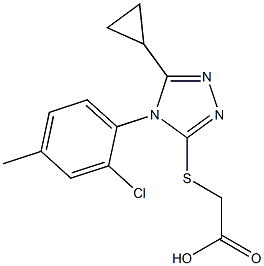 2-{[4-(2-chloro-4-methylphenyl)-5-cyclopropyl-4H-1,2,4-triazol-3-yl]sulfanyl}acetic acid Struktur