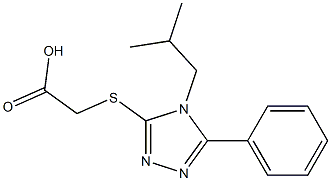 2-{[4-(2-methylpropyl)-5-phenyl-4H-1,2,4-triazol-3-yl]sulfanyl}acetic acid Struktur