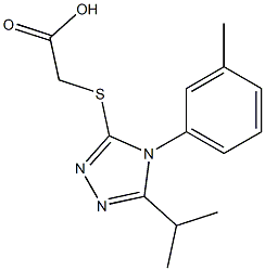 2-{[4-(3-methylphenyl)-5-(propan-2-yl)-4H-1,2,4-triazol-3-yl]sulfanyl}acetic acid Struktur