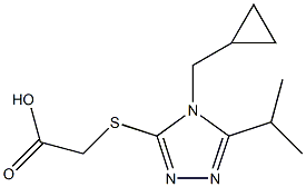 2-{[4-(cyclopropylmethyl)-5-(propan-2-yl)-4H-1,2,4-triazol-3-yl]sulfanyl}acetic acid Struktur