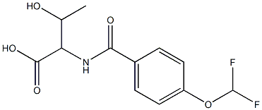 2-{[4-(difluoromethoxy)phenyl]formamido}-3-hydroxybutanoic acid Struktur