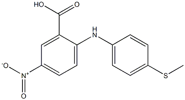 2-{[4-(methylsulfanyl)phenyl]amino}-5-nitrobenzoic acid Struktur