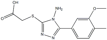 2-{[4-amino-5-(3-methoxy-4-methylphenyl)-4H-1,2,4-triazol-3-yl]sulfanyl}acetic acid Struktur